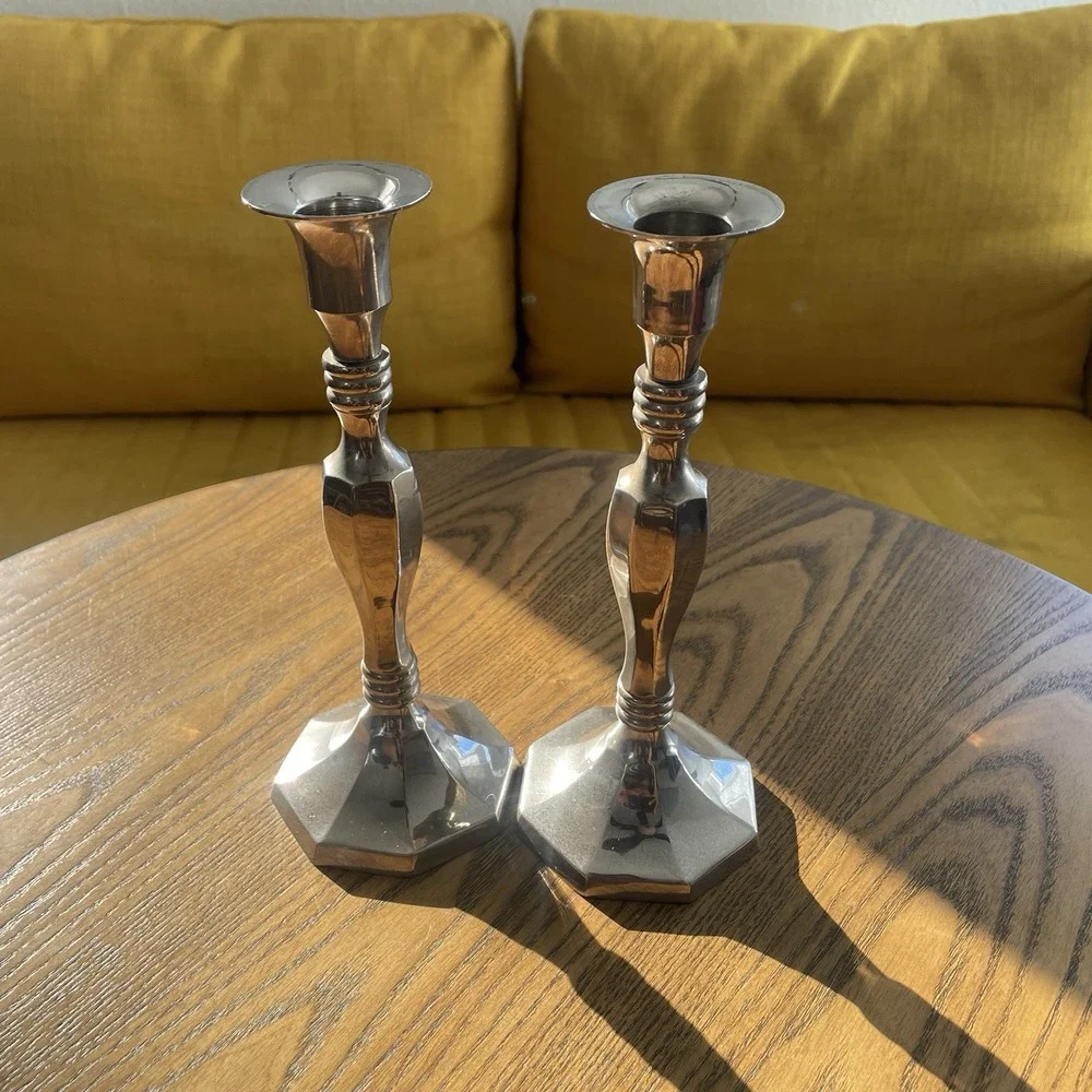 Two Z Gallerie‎ Candle Lamps Penelope Purple/Nickel